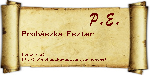 Prohászka Eszter névjegykártya