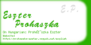 eszter prohaszka business card